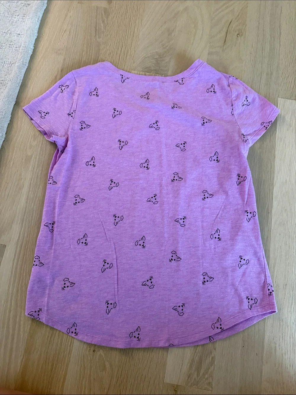 Justice Pink Short-Sleeve Tee with Puppy Face Pattern